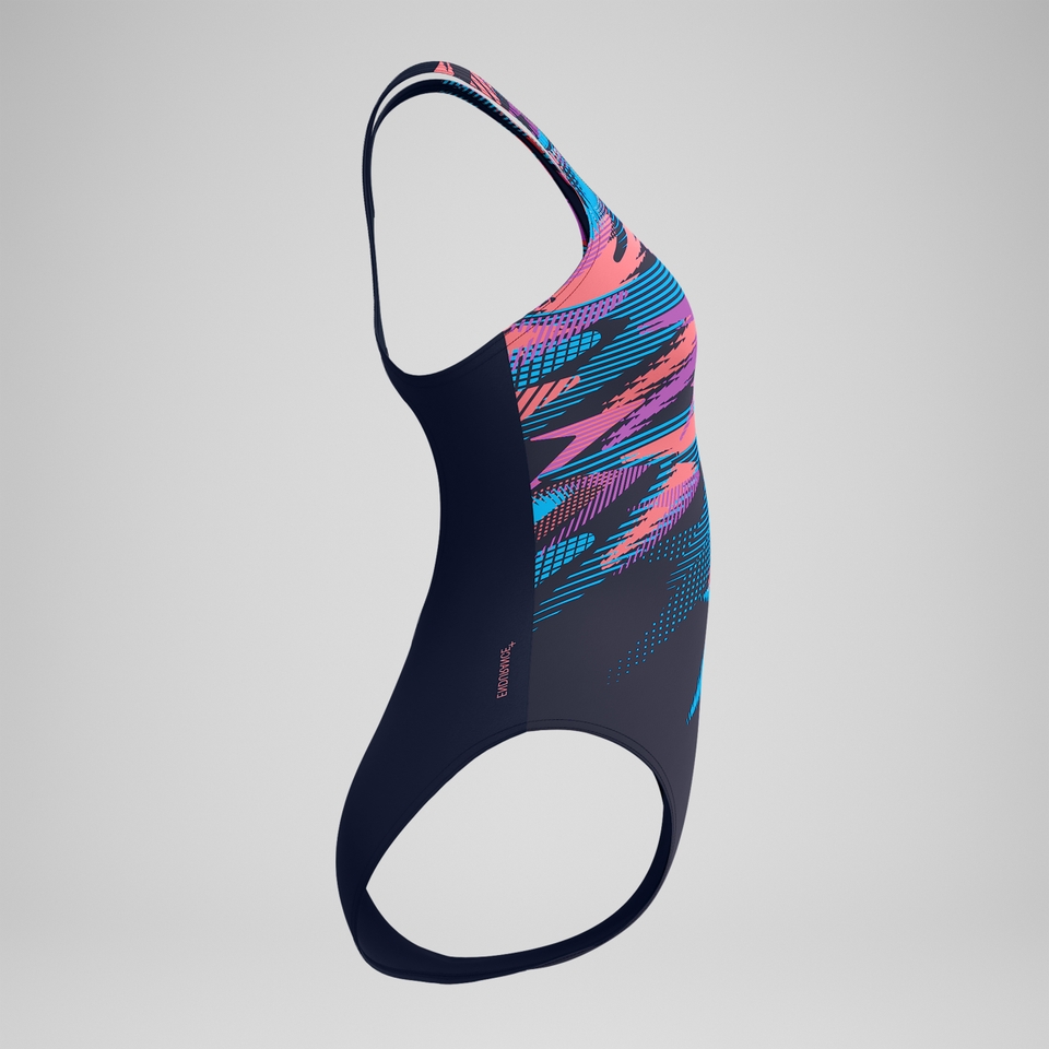 Women's Digital Printed Medalist Swimsuit Blue/Pink
