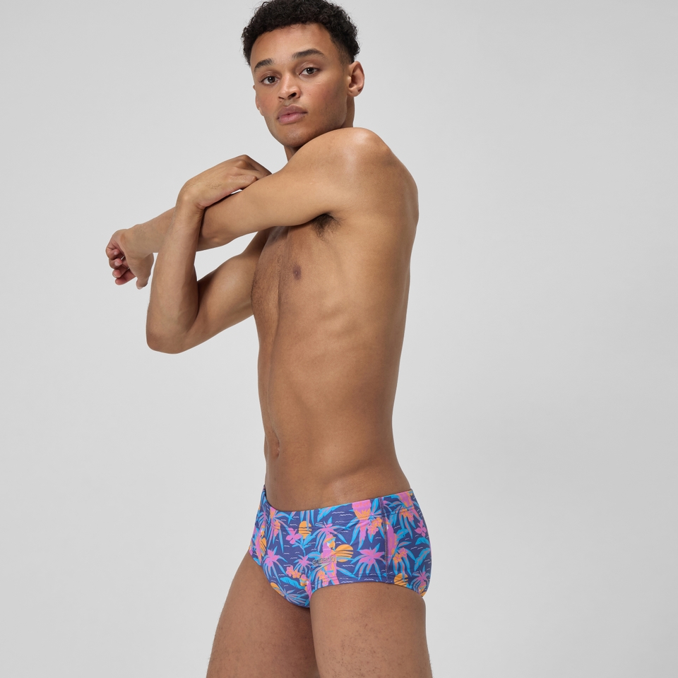 Club Training Bedruckte Badehose 13,5 cm Marineblau/Pink für Herren