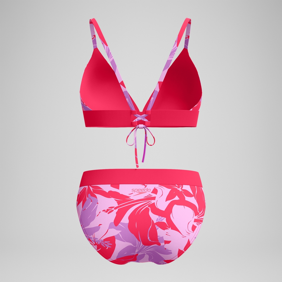 Women's Printed Banded Triangle Bikini Red
