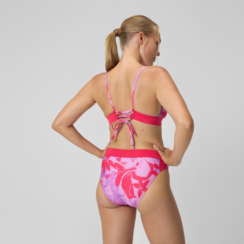 Women's Printed Banded Triangle Bikini Red
