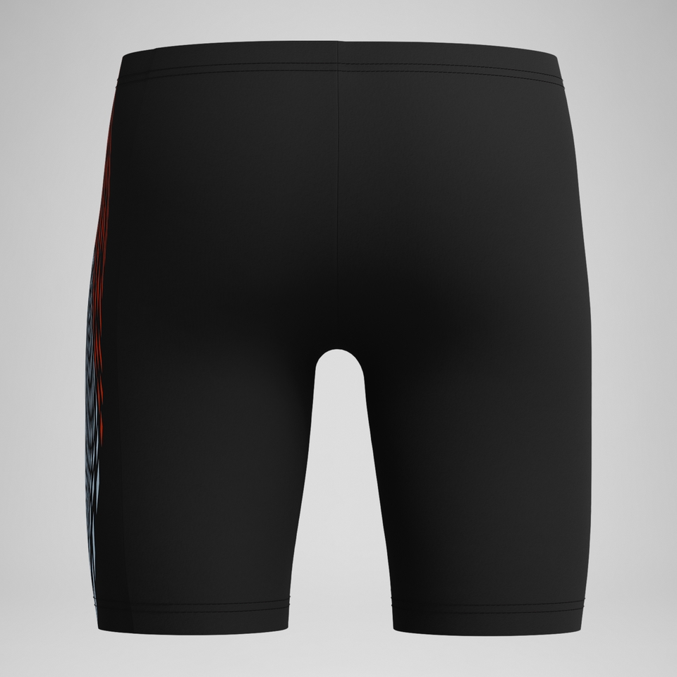 Plastisol Placement-Schwimmhose Schwarz/Rot für Jungen