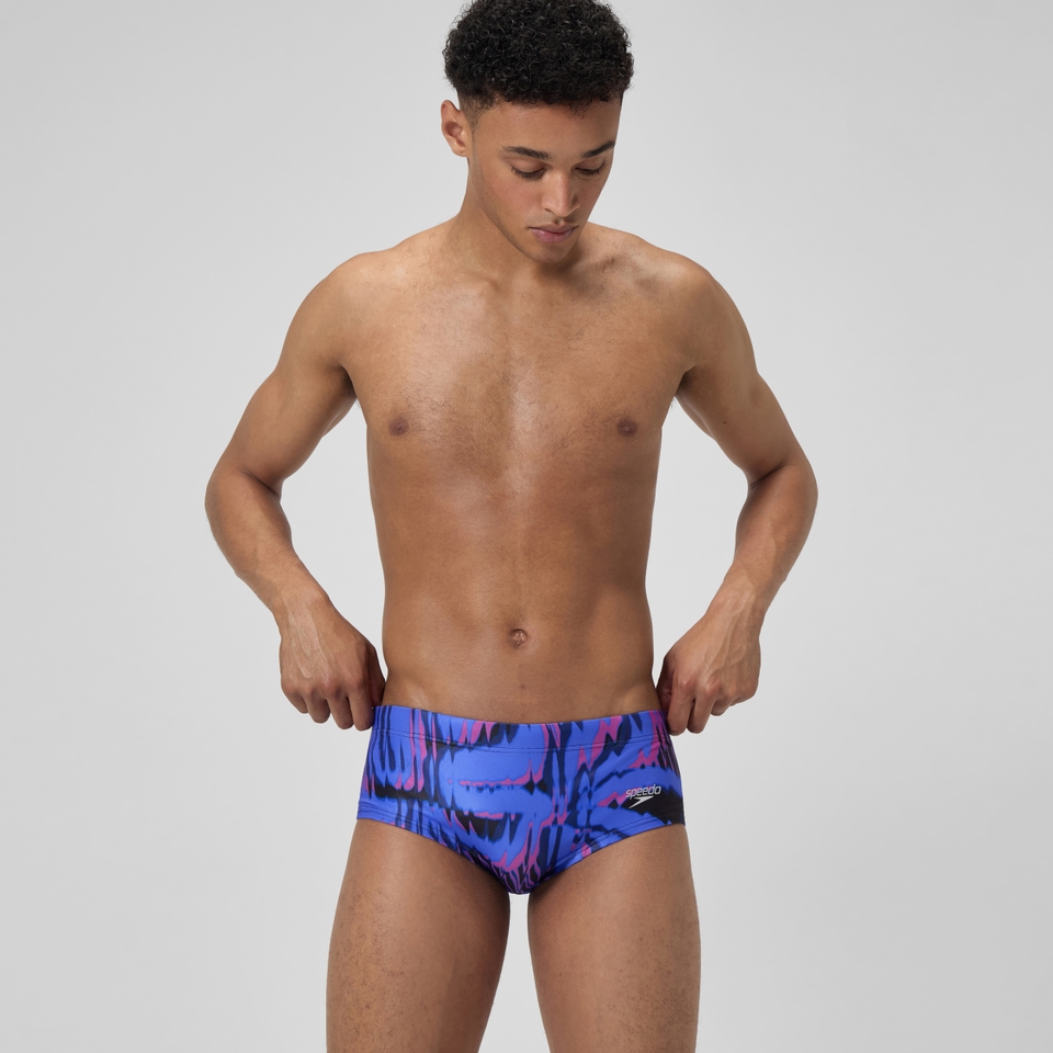 Slip de bain Homme Club Training imprimé 13,5 cm bleu/rose