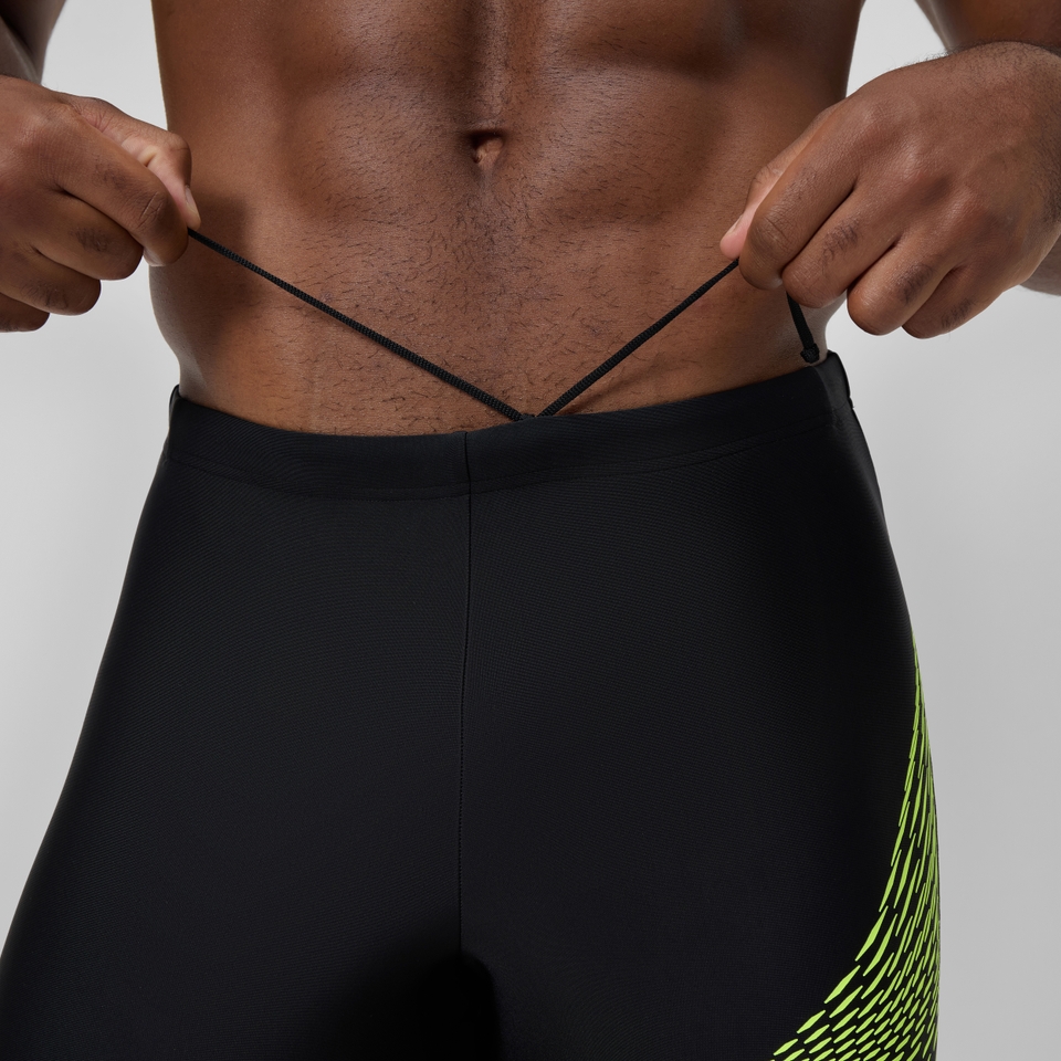 Medley Logo-Schwimmhose Schwarz/Gelb für Herren