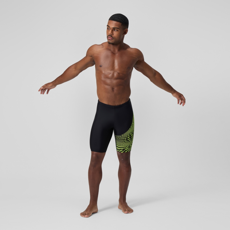 Medley Logo-Schwimmhose Schwarz/Gelb für Herren