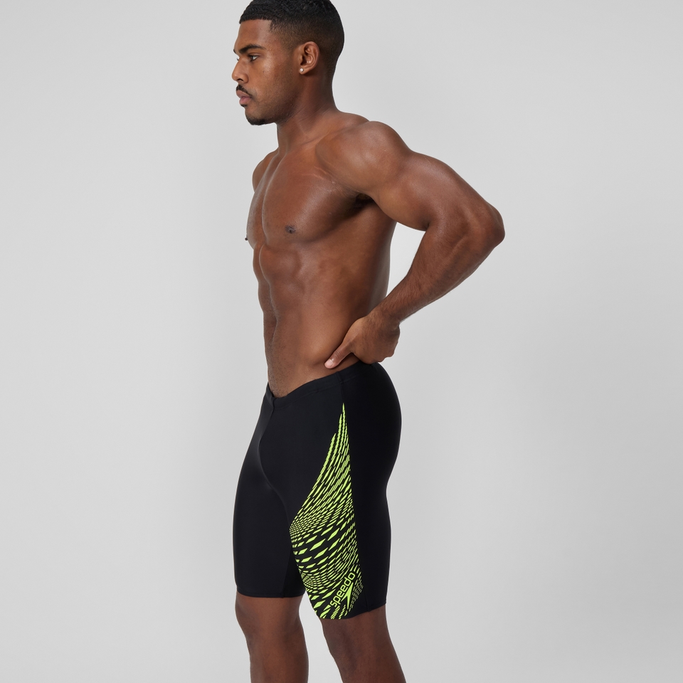 Medley Logo-Schwimmhose Schwarz/Gelb für Herren