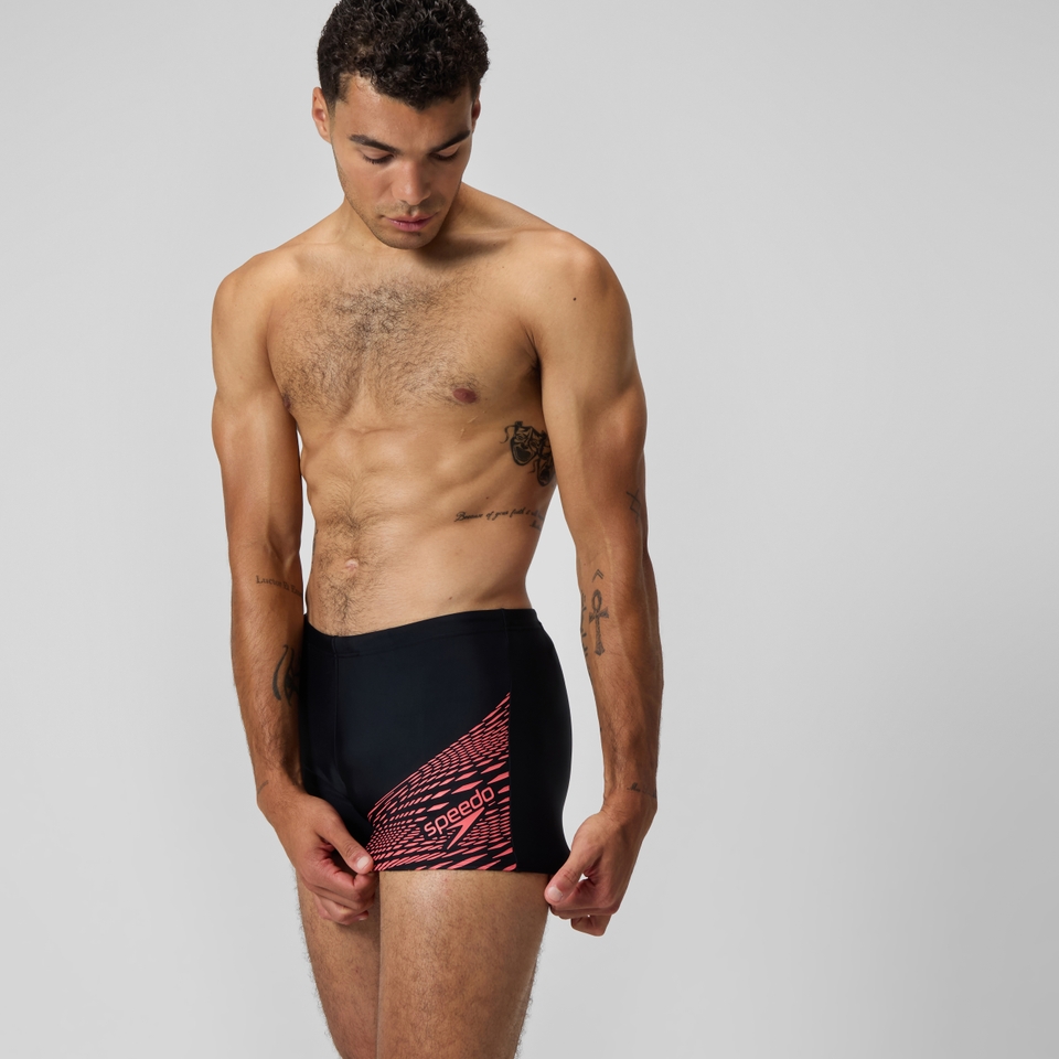 Men's Medley Logo Aquashort Black/Coral