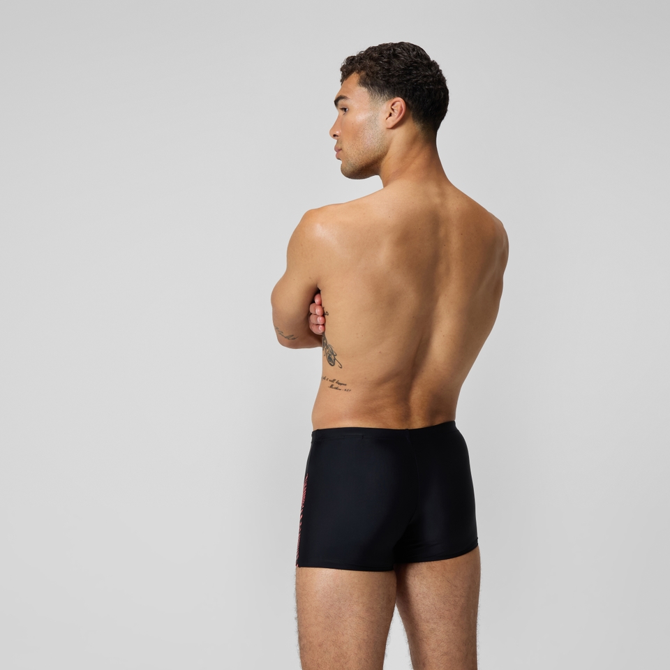 Men's Medley Logo Aquashort Black/Coral