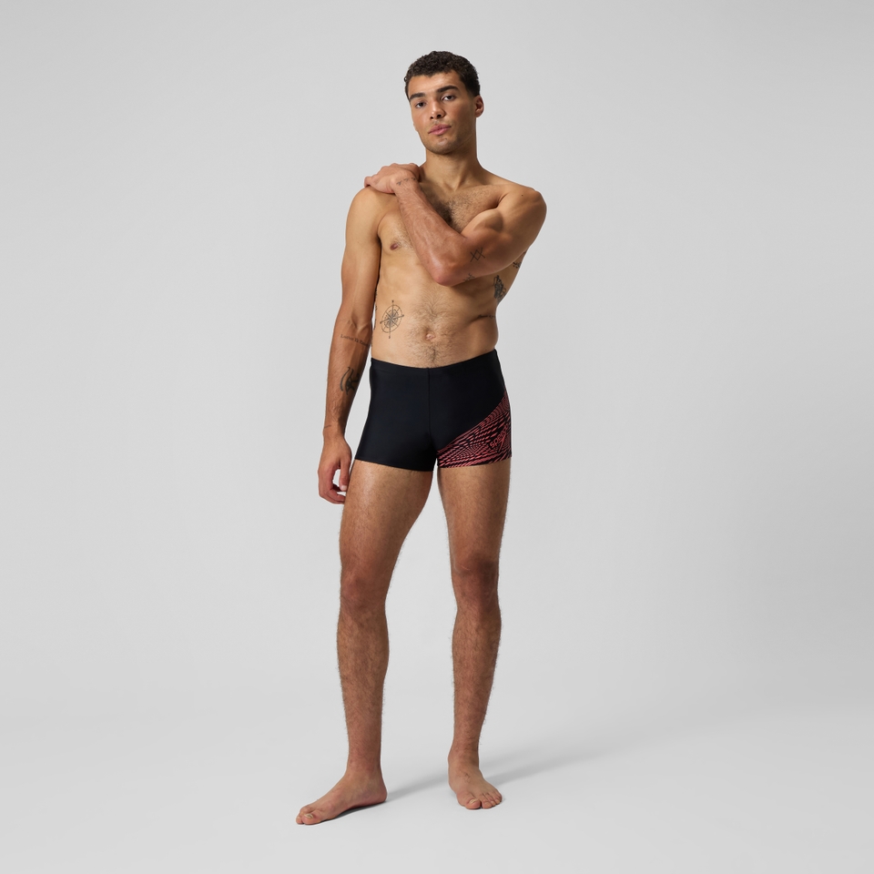 Men's Medley Logo Aquashort Black/Coral