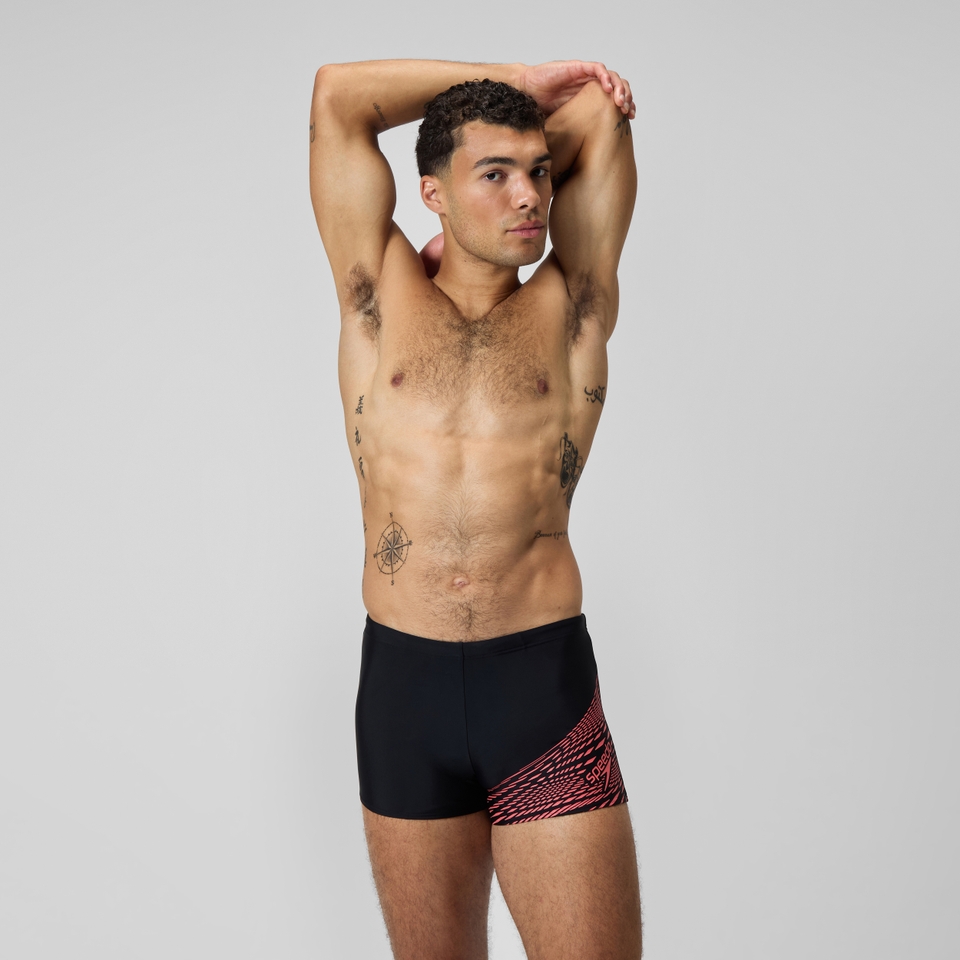 Men's Medley Logo Aquashort Black/Coral