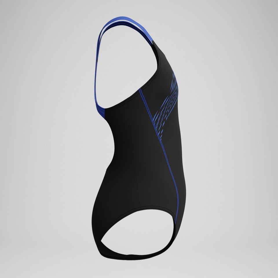 Maillot de bain Fille Medley Logo noir/bleu