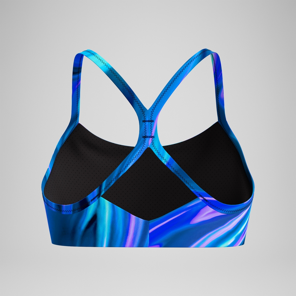 Bedrucktes Bikinioberteil Blau/Petrol für Damen