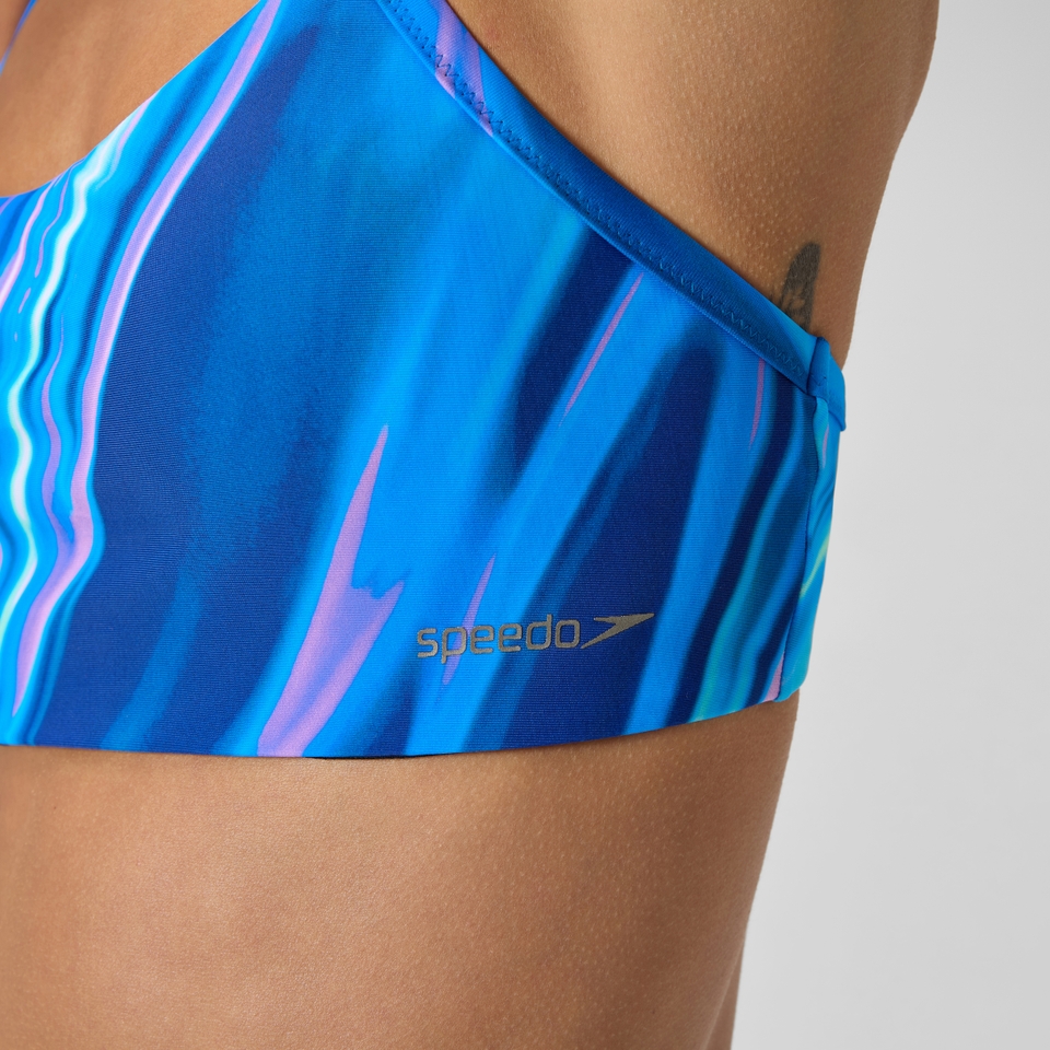 Bedrucktes Bikinioberteil Blau/Petrol für Damen