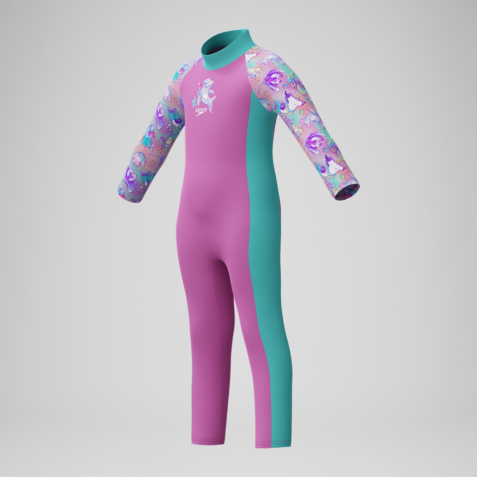 All-in-one-Schwimmlern-Sunsuit Pink für Kleinkinder (Mädchen)