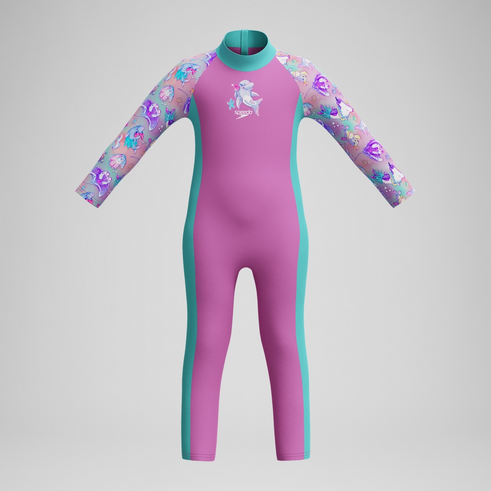 All-in-one-Schwimmlern-Sunsuit Pink für Kleinkinder (Mädchen)