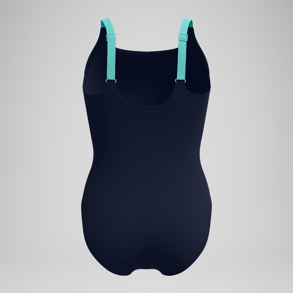 Women's Shaping Solid Splice Swimsuit Navy/Green