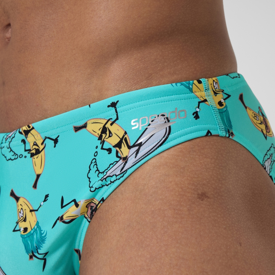 Men's Club Training 5cm Printed Brief Turquoise