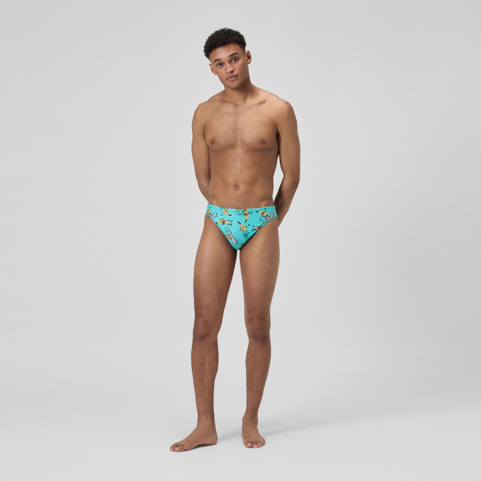 Men's Club Training 5cm Printed Brief Turquoise