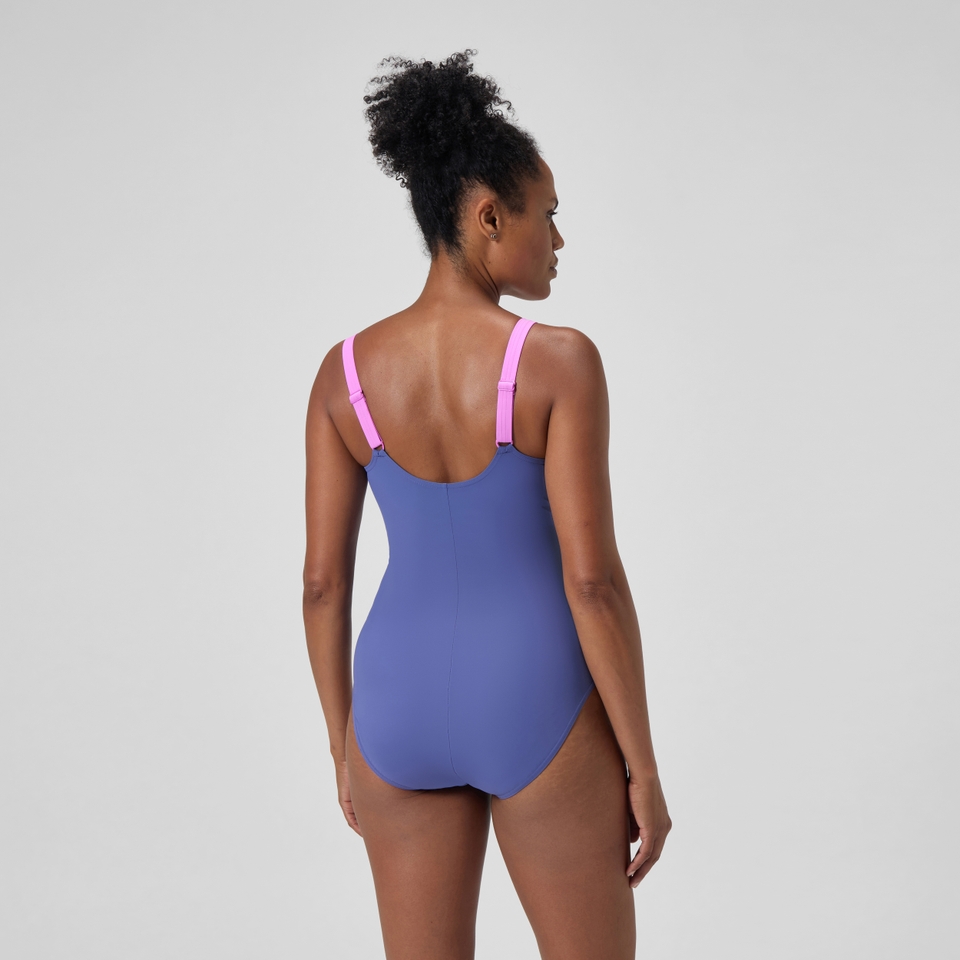 Maillot de bain Femme effet galbant Solid Splice violet/rose