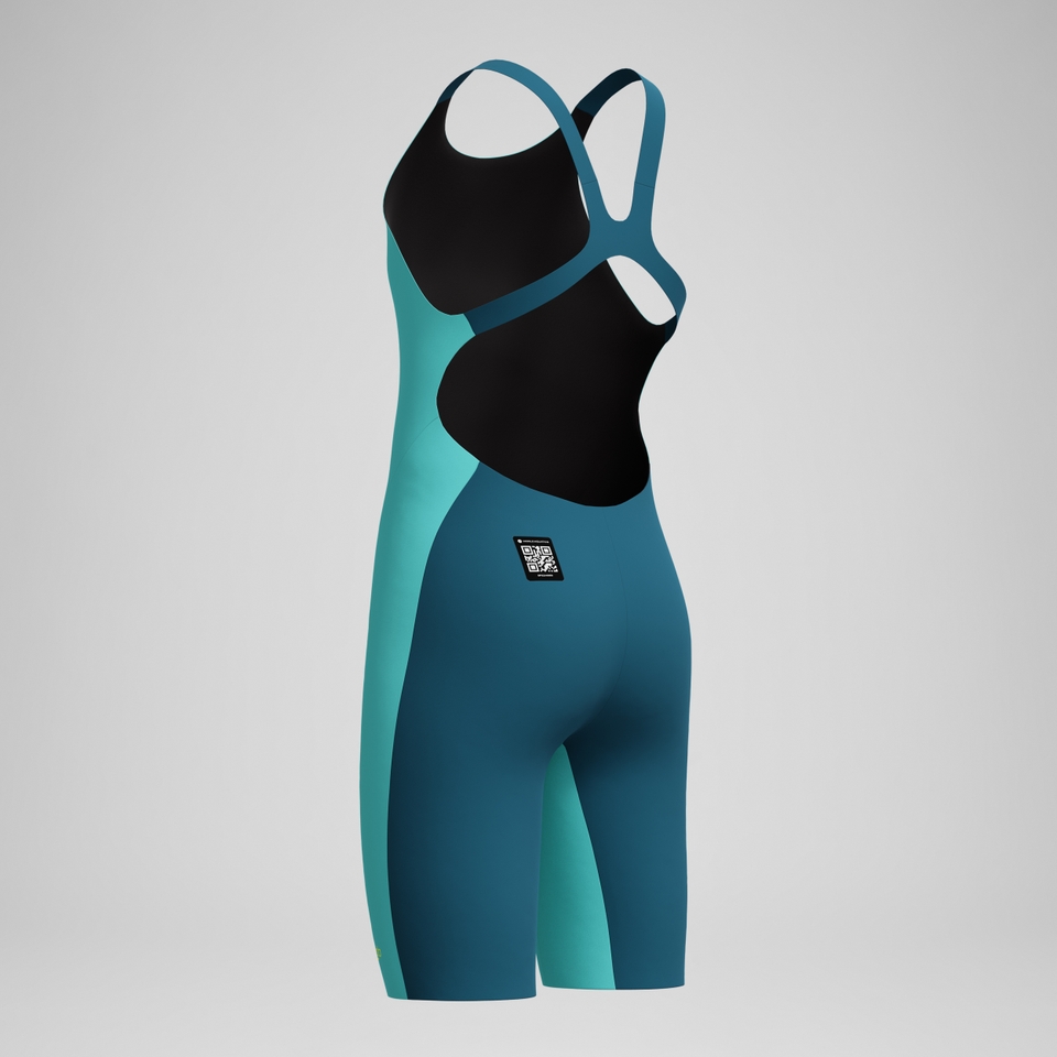 Combinaison partielle Fille Max Fastskin Endurance+ dos ouvert turquoise