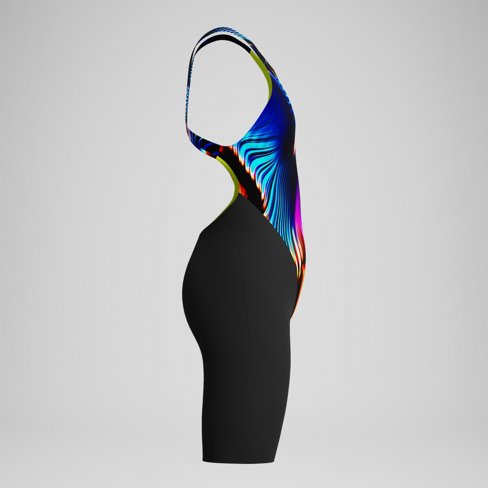 Fastskin Endurance+ Max Schwimmanzug mit offenem Rücken Schwarz/Blau für Mädchen