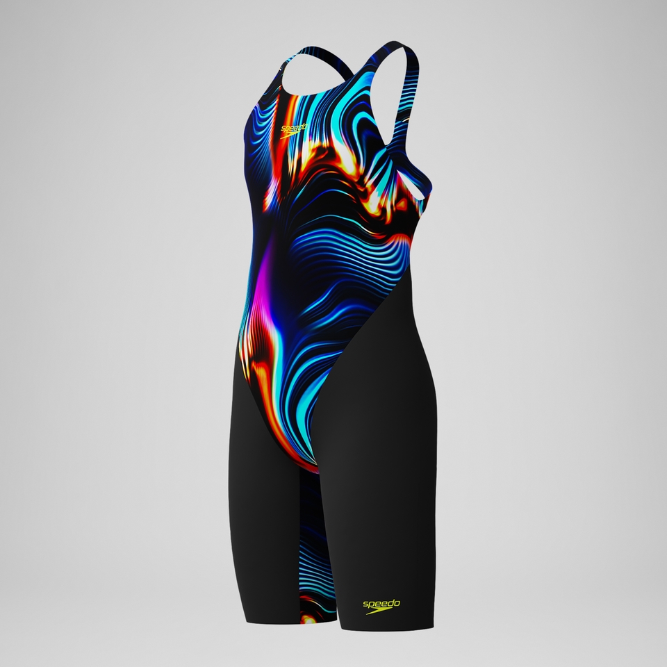 Fastskin Endurance+ Max Schwimmanzug mit offenem Rücken Schwarz/Blau für Mädchen
