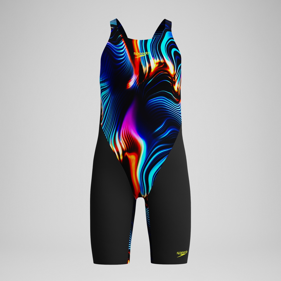 Fastskin Endurance+ Max Schwimmanzug mit offenem Rücken Schwarz/Blau für Mädchen