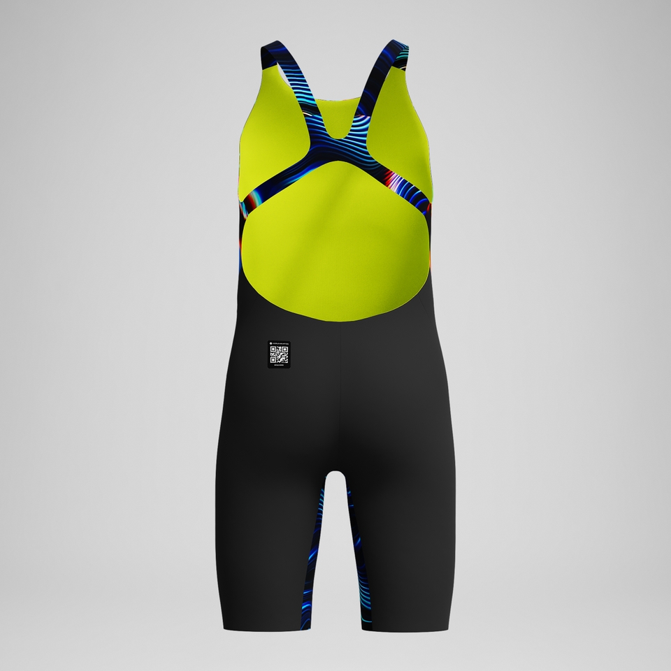 Fastskin Endurance+ Max Schwimmanzug mit offenem Rücken Schwarz/Blau für Mädchen
