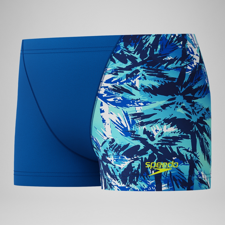 Bedruckte Aquashorts mit V-Cut Blau für Jungen