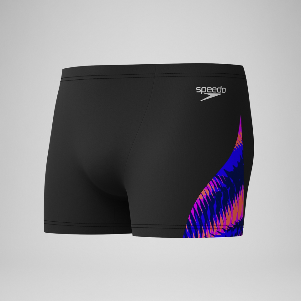 Club Training Bedruckte Aquashorts mit V-Cut Schwarz/Pink für Herren