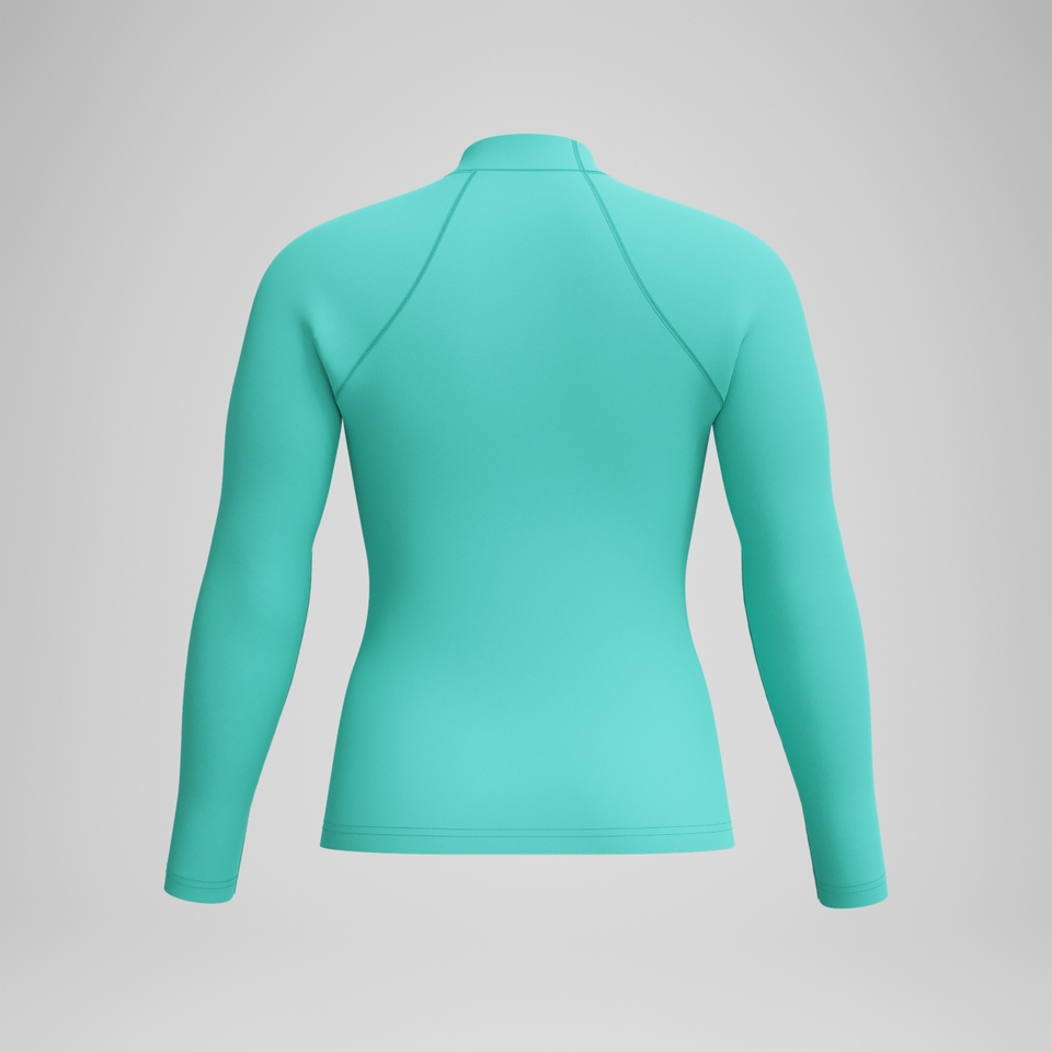 Langärmliges Rash-Top Türkis für Damen