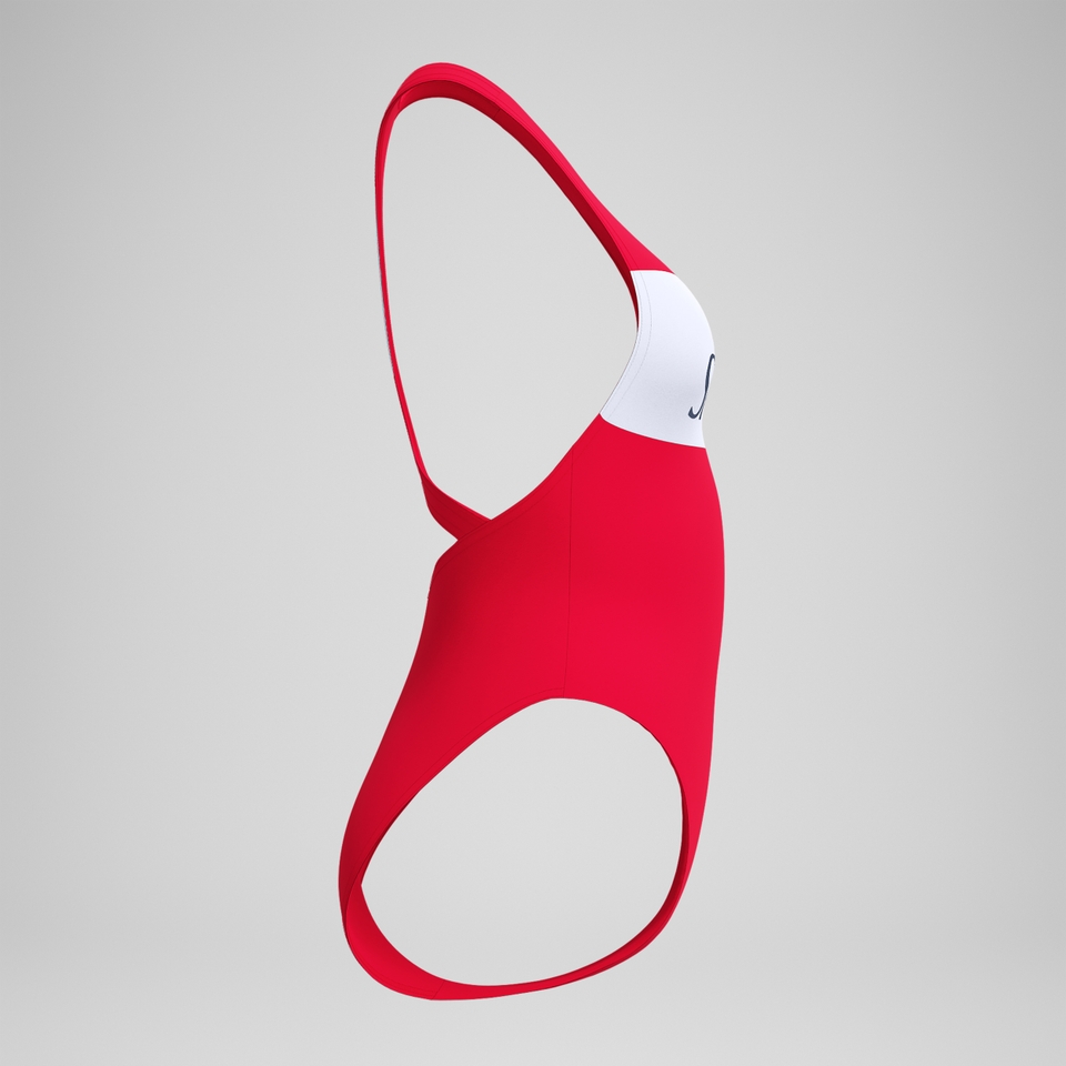 Women's Jetstream Colourblock Logo Racerback Swimsuit Red/White