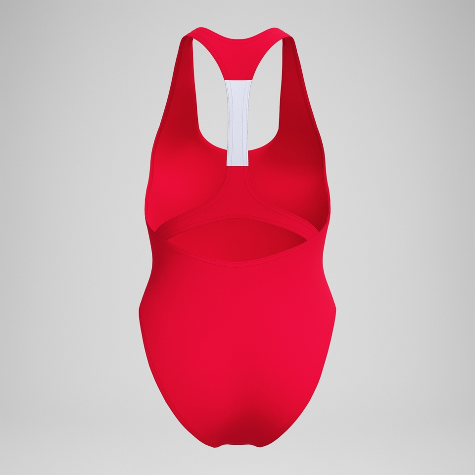 Women's Jetstream Colourblock Logo Racerback Swimsuit Red/White