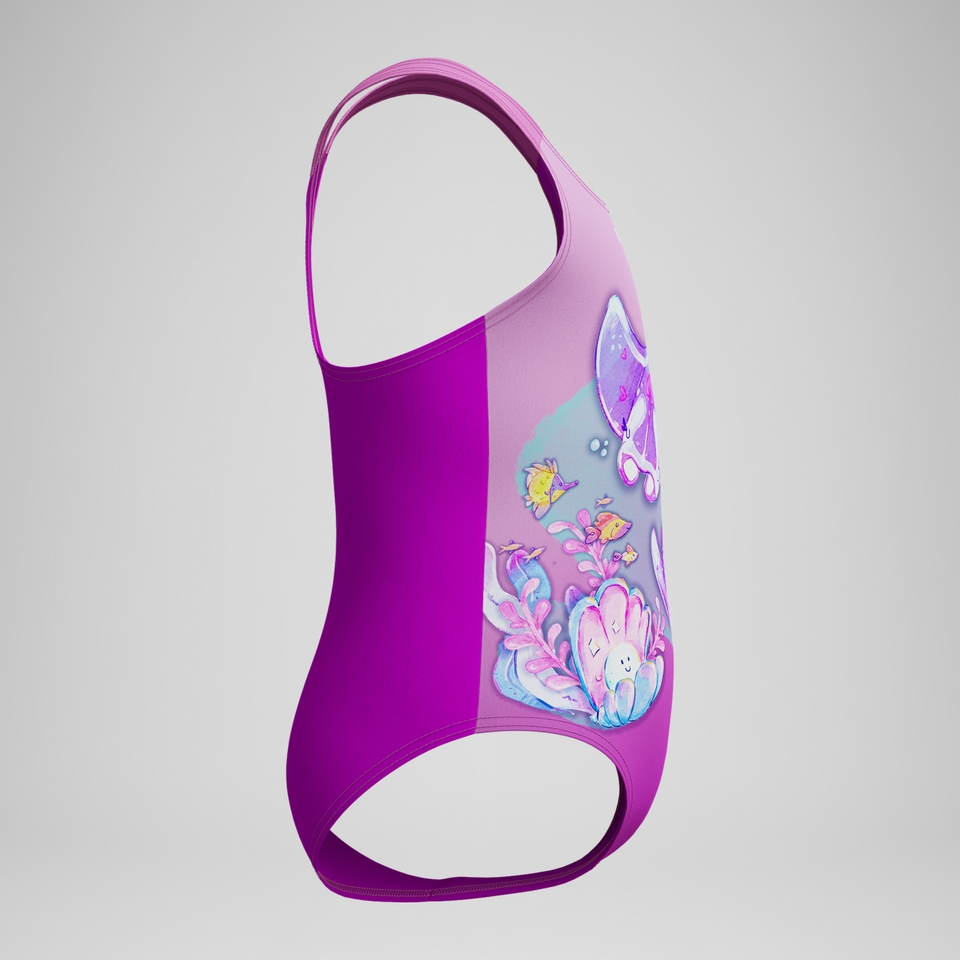 Maillot de bain Fille imprimé numérique rose