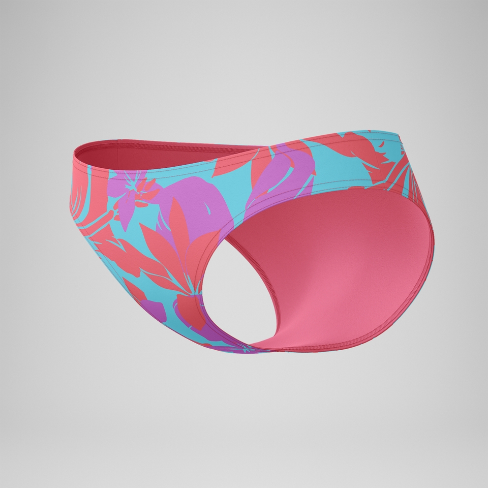 Club Training Bedruckte Bikinihose Pink/Grün für Damen
