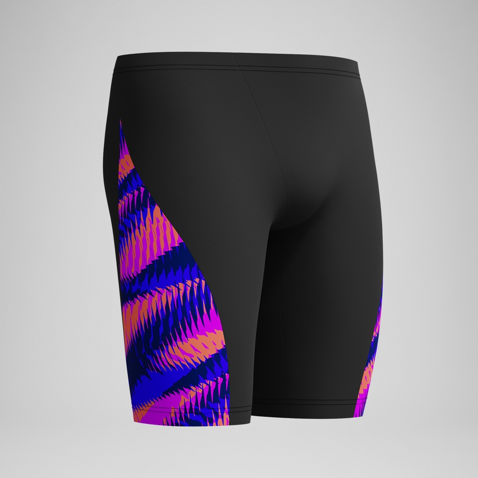 Club Training Bedruckte Schwimmhose mit V-Cut Schwarz/Pink für Herren