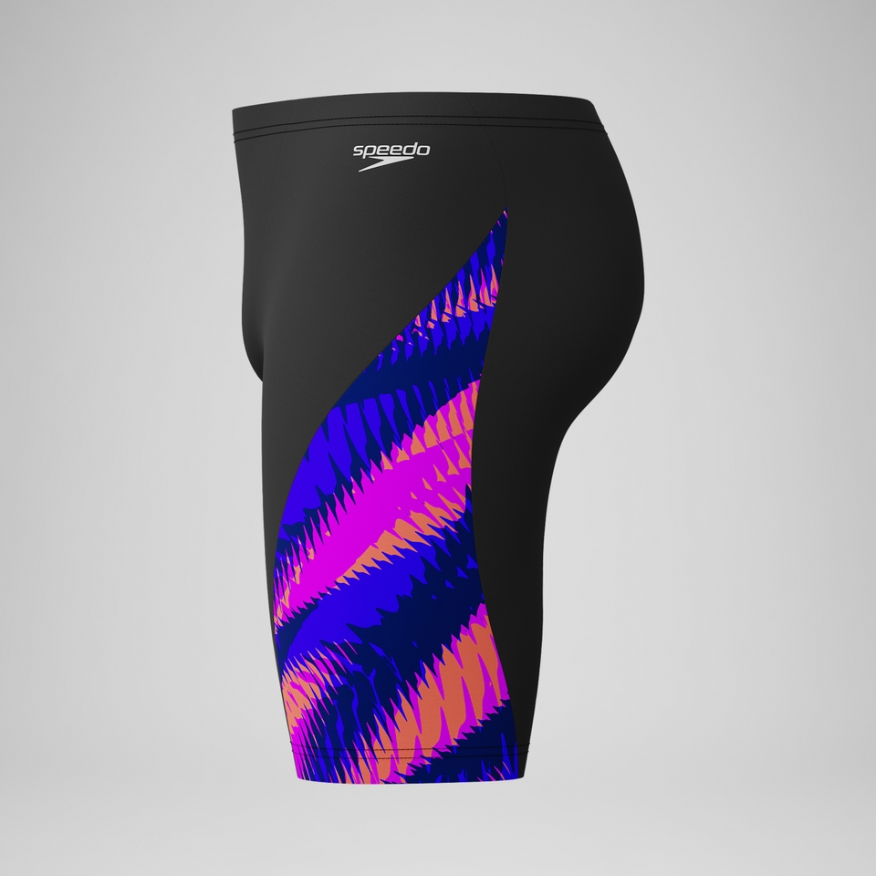 Club Training Bedruckte Schwimmhose mit V-Cut Schwarz/Pink für Herren