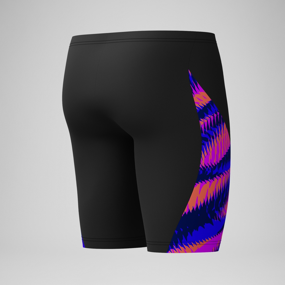 Club Training Bedruckte Schwimmhose mit V-Cut Schwarz/Pink für Herren