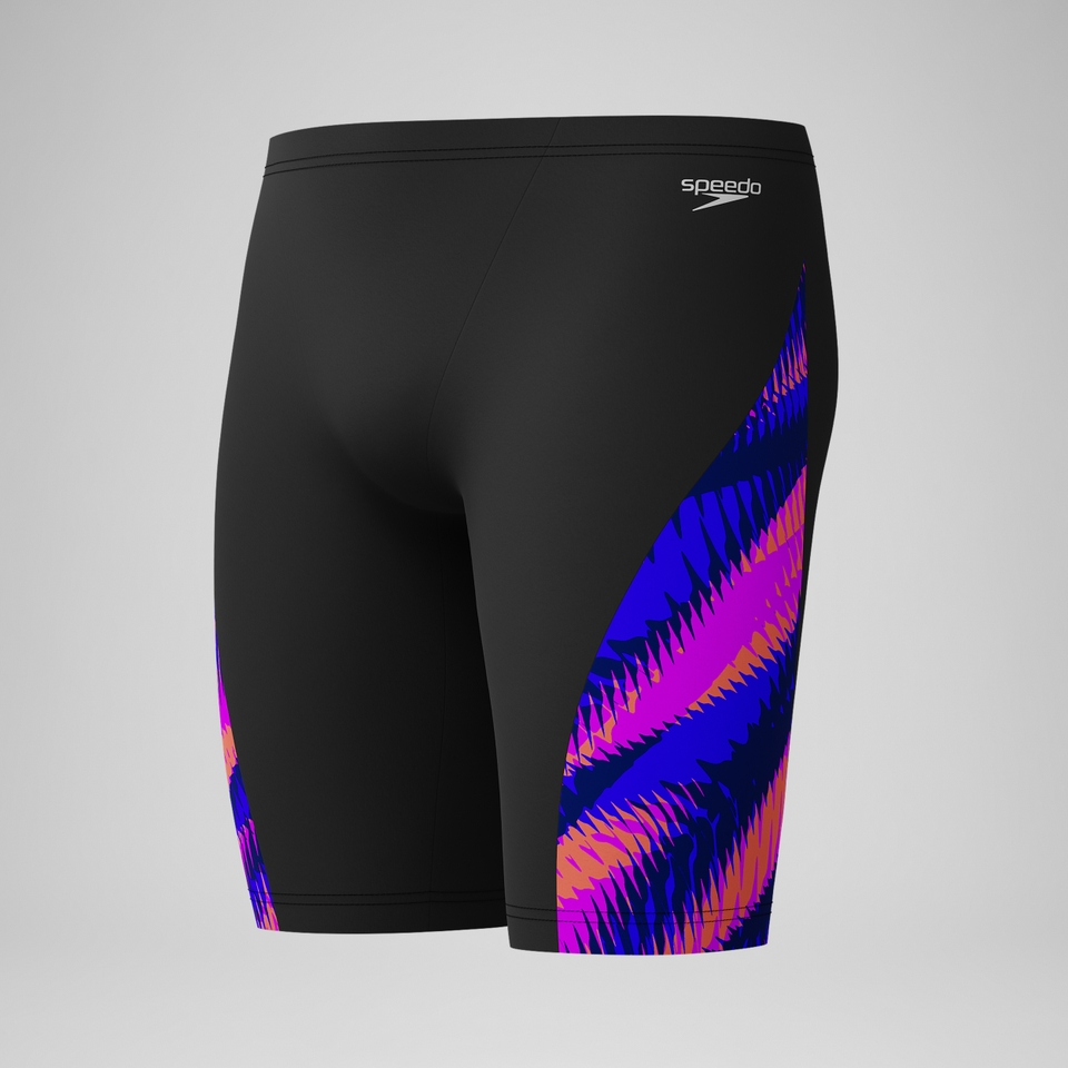 Club Training Bedruckte Schwimmhose mit V-Cut Schwarz/Pink für Herren