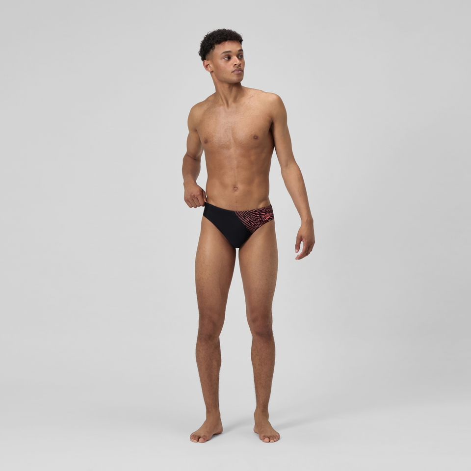 Medley Logo-Badehose 7 cm Schwarz/Koralle für Herren