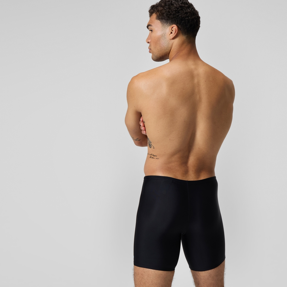 Duo Logo Print Mittellange Schwimmhose Schwarz/Blau für Herren