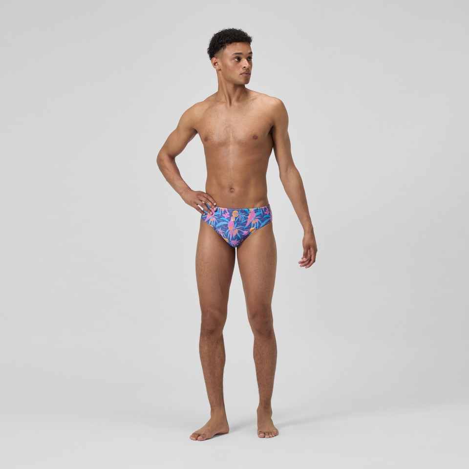 Club Training Bedruckte Badehose 8 cm Marineblau/Pink für Herren