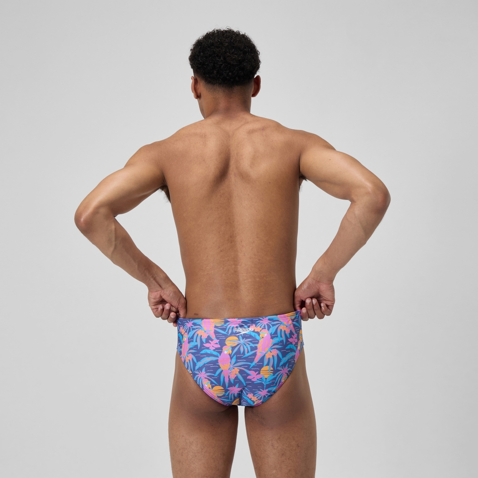 Club Training Bedruckte Badehose 8 cm Marineblau/Pink für Herren