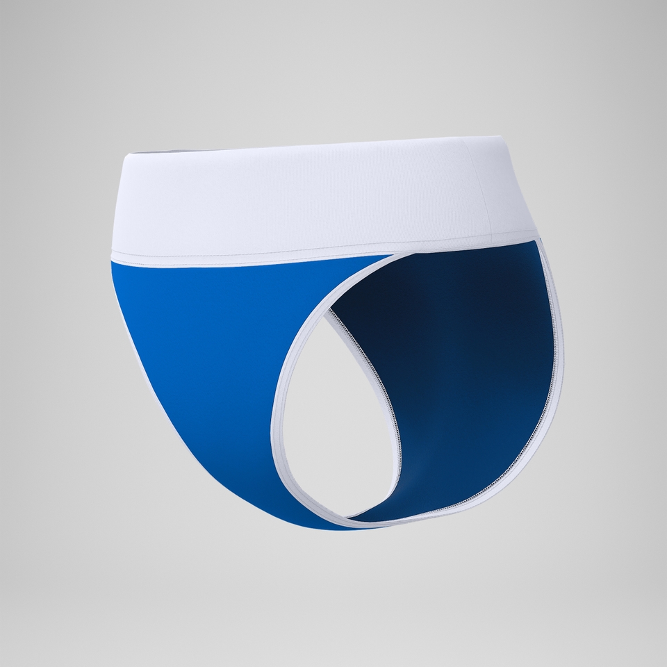 Women's Colourblock Bound Bikini Bottom Blue/White