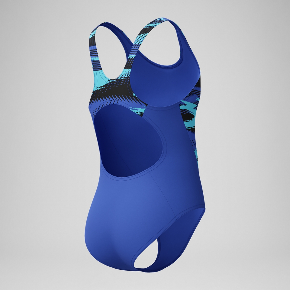 Girls' HyberBoom Splice Muscleback Swimsuit Blue