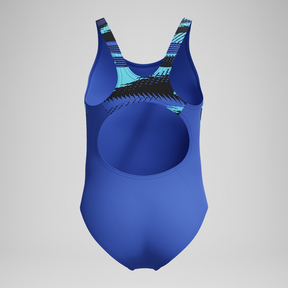 Girls' HyberBoom Splice Muscleback Swimsuit Blue
