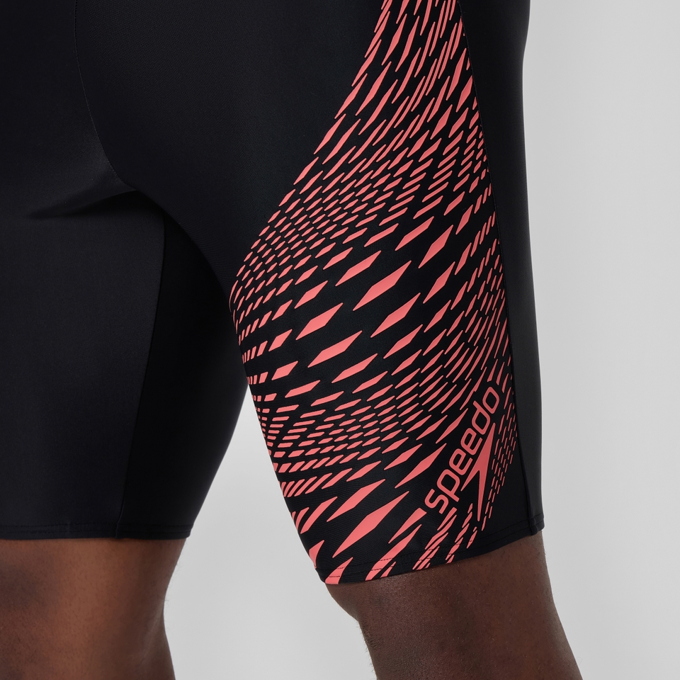 Medley Logo-Schwimmhose Schwarz/Koralle für Herren