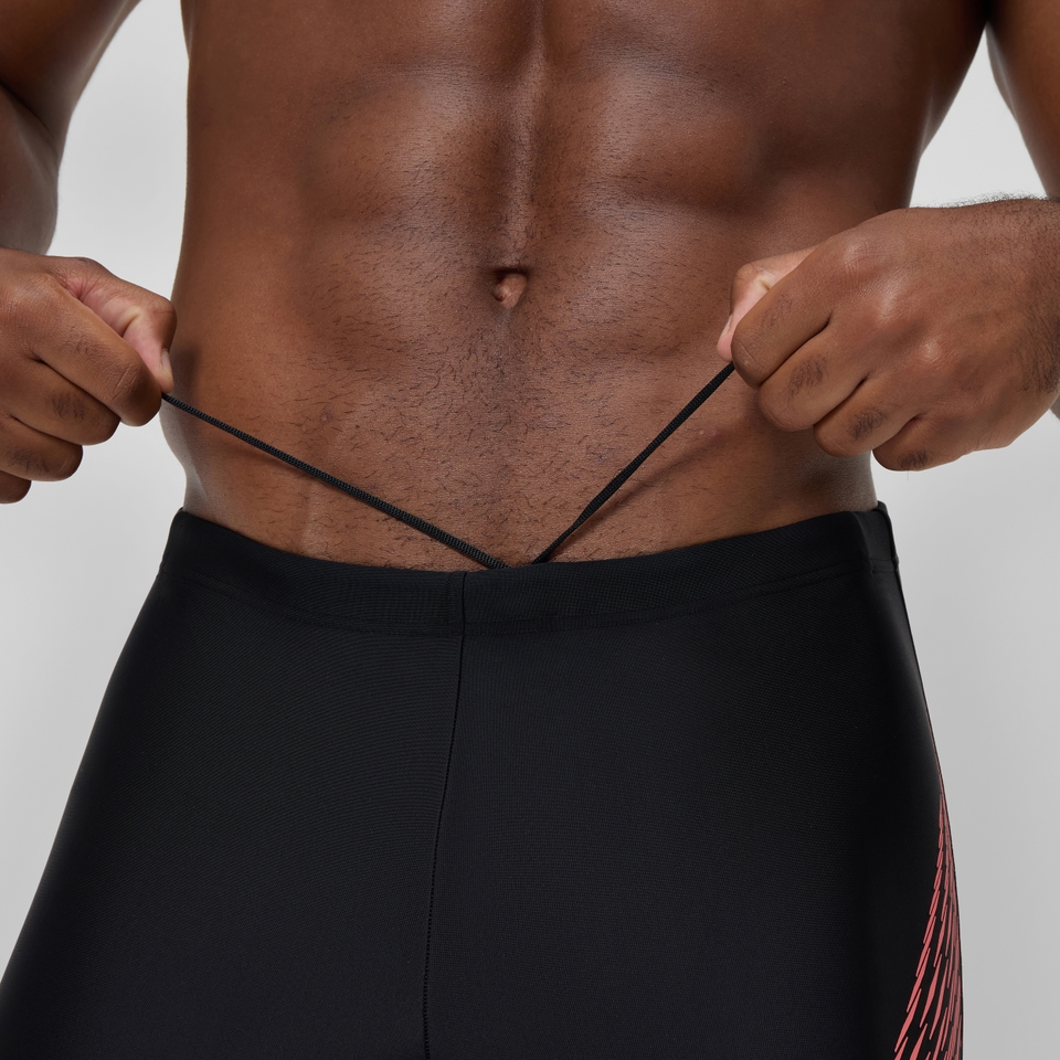 Medley Logo-Schwimmhose Schwarz/Koralle für Herren
