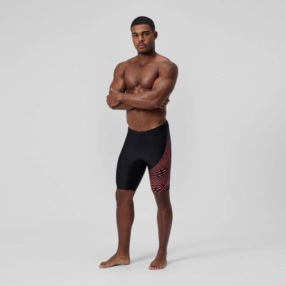 Medley Logo-Schwimmhose Schwarz/Koralle für Herren
