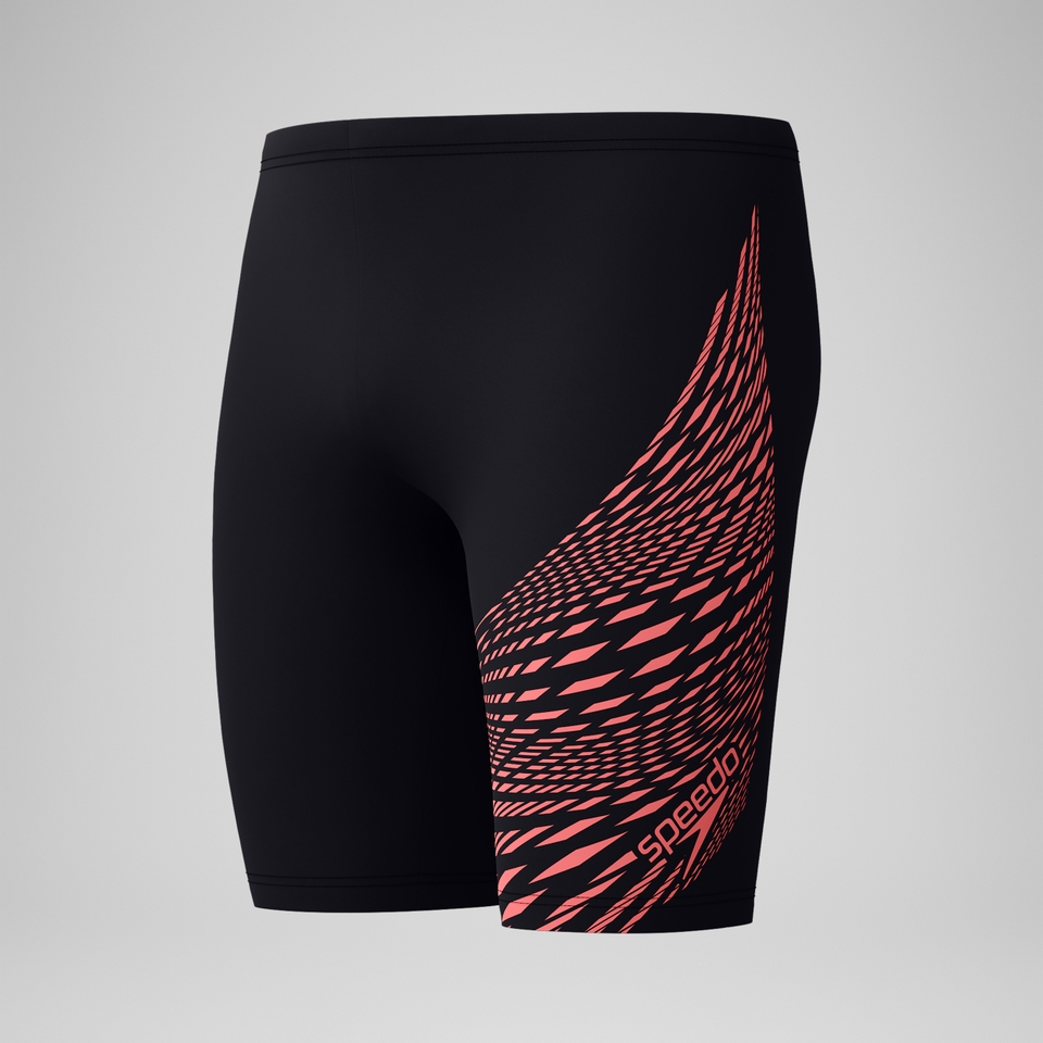 Medley Logo-Schwimmhose Schwarz/Koralle für Herren