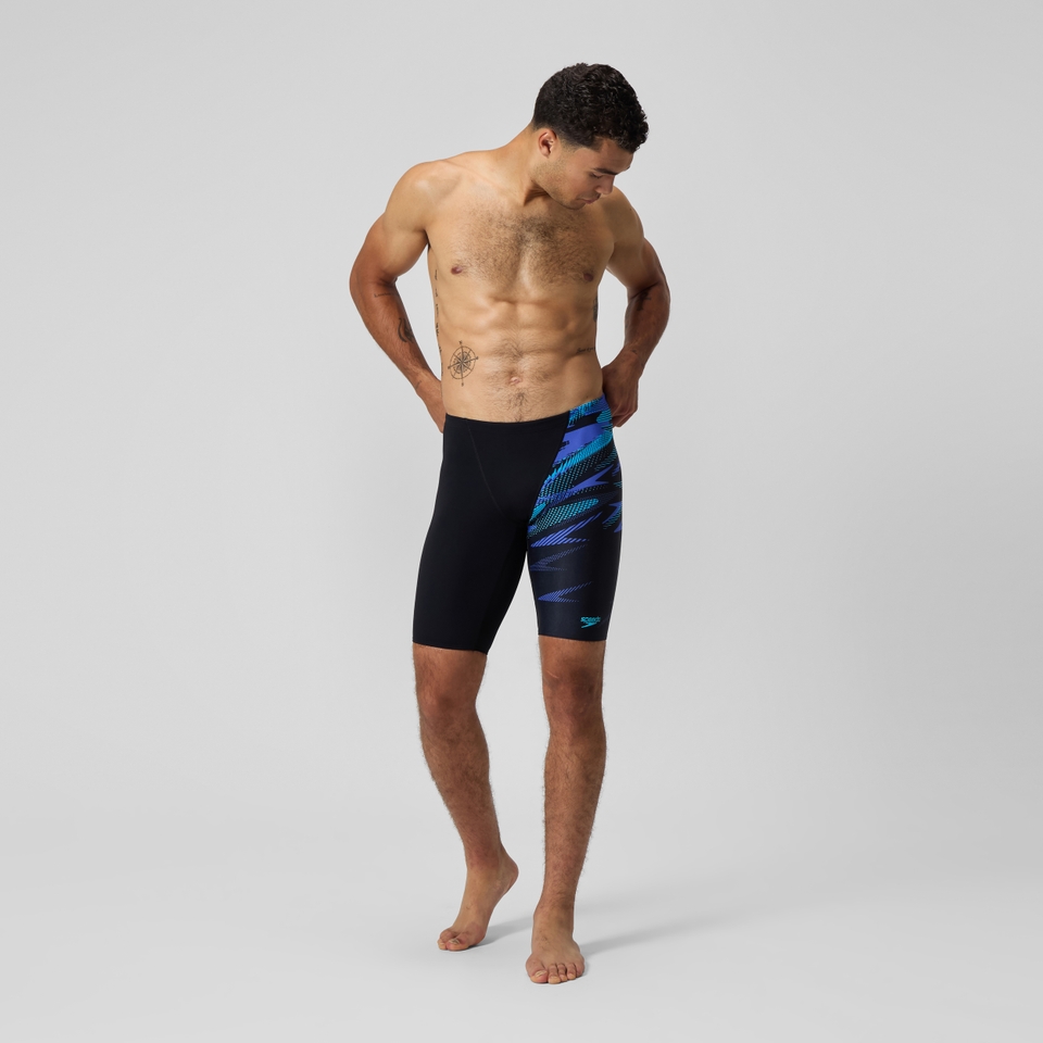 HyperBoom Schwimmhose mit V-Cut Schwarz/Blau für Herren
